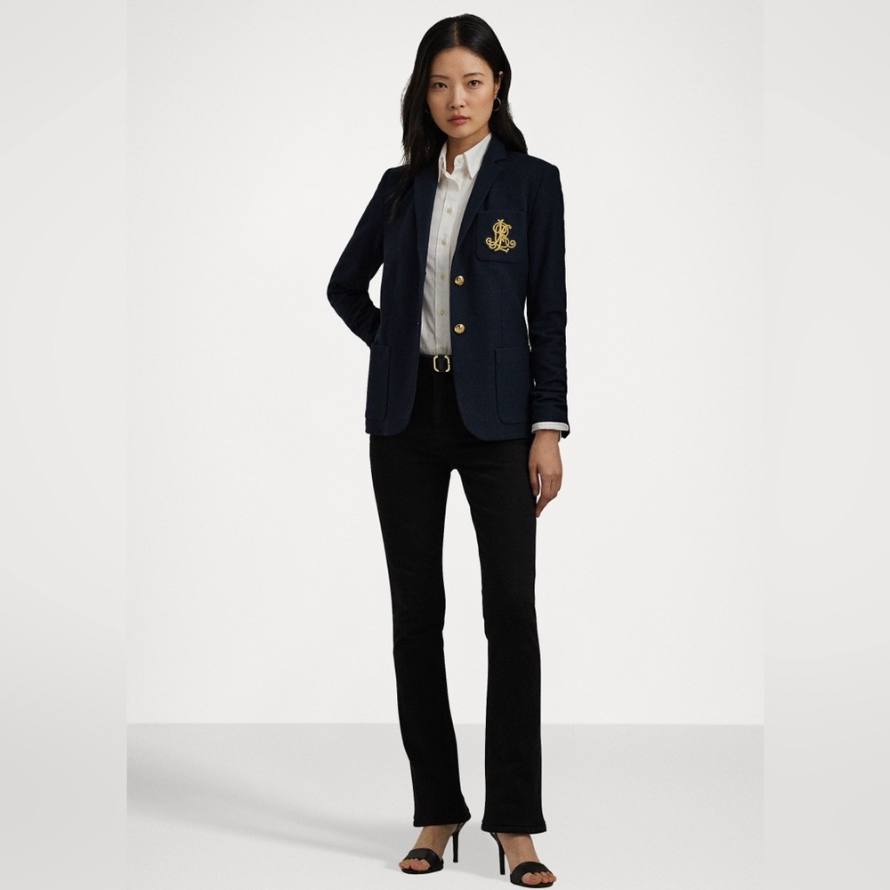 Lauren Ralph Lauren Bullion Jacquard Blazer Lauren Navy - Picture 2 of 9